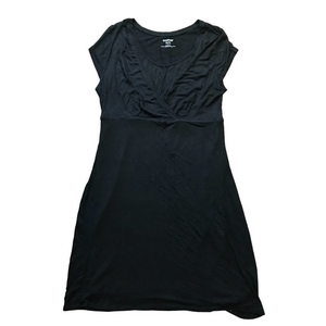 Motherhood Maternity Black‎ Rayon Blend Short Sleeve Casual Nursing Dress Size L